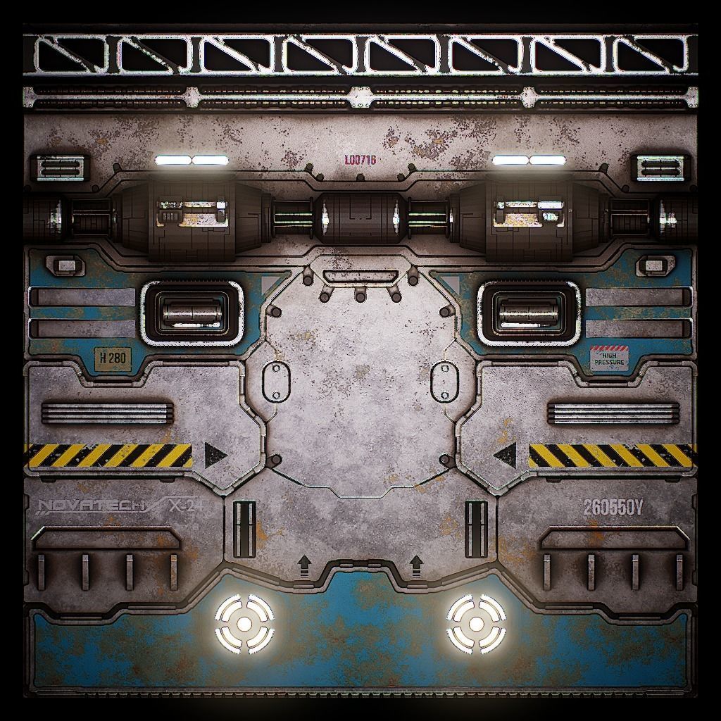 PBR Sci-Fi Texture Pack 01 Low-poly 3D model_8