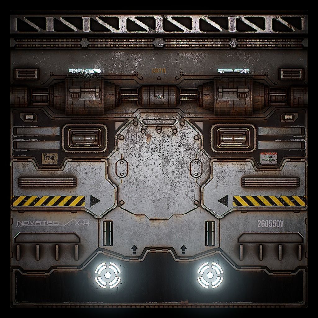 PBR Sci-Fi Texture Pack 01 Low-poly 3D model_5
