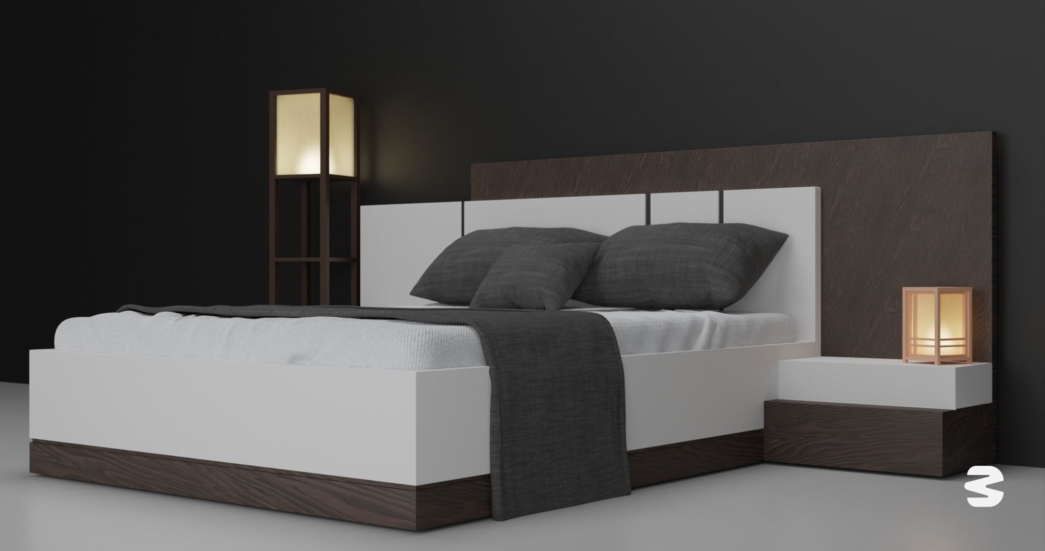 Modern bed by Devoart 3D model_1
