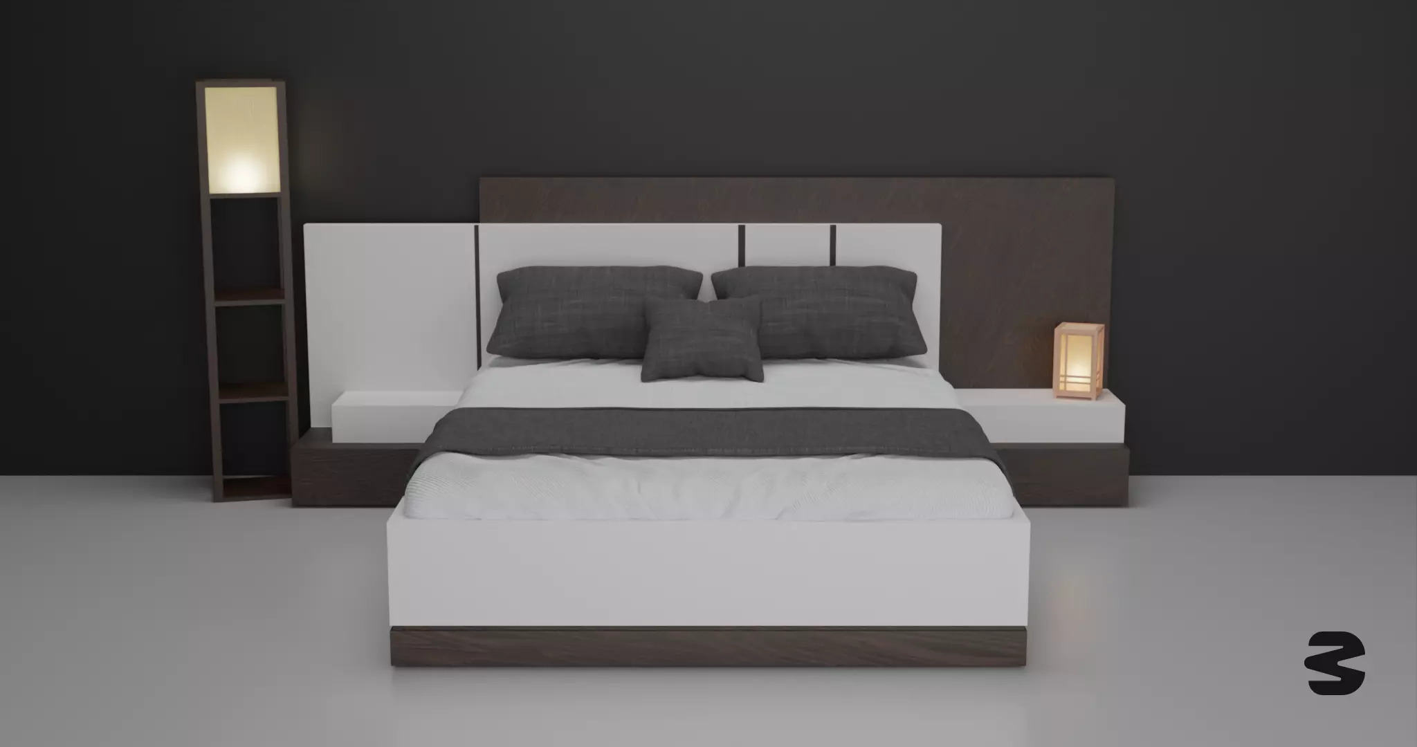 Modern bed by Devoart 3D model_0