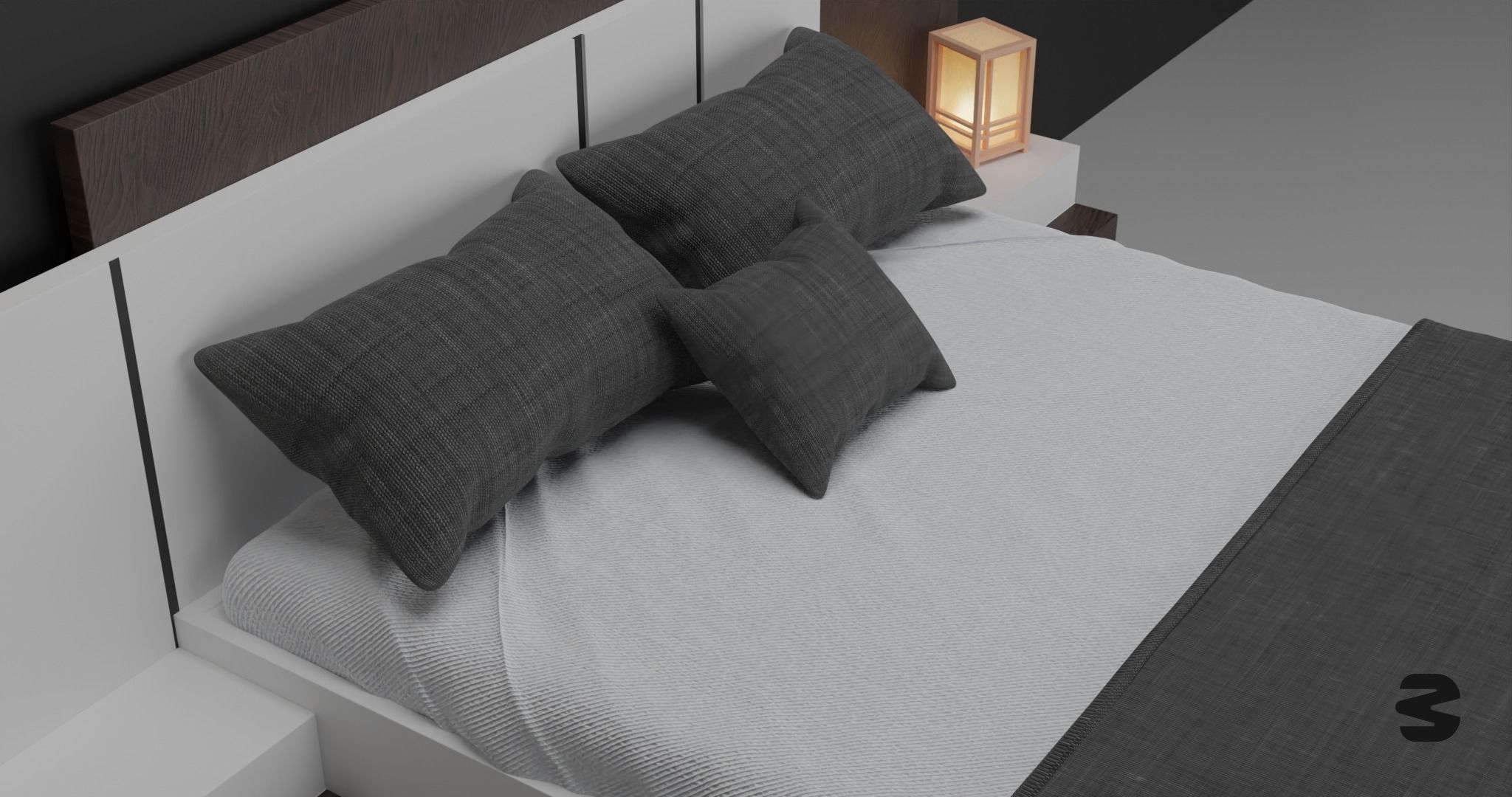 Modern bed by Devoart 3D model_2