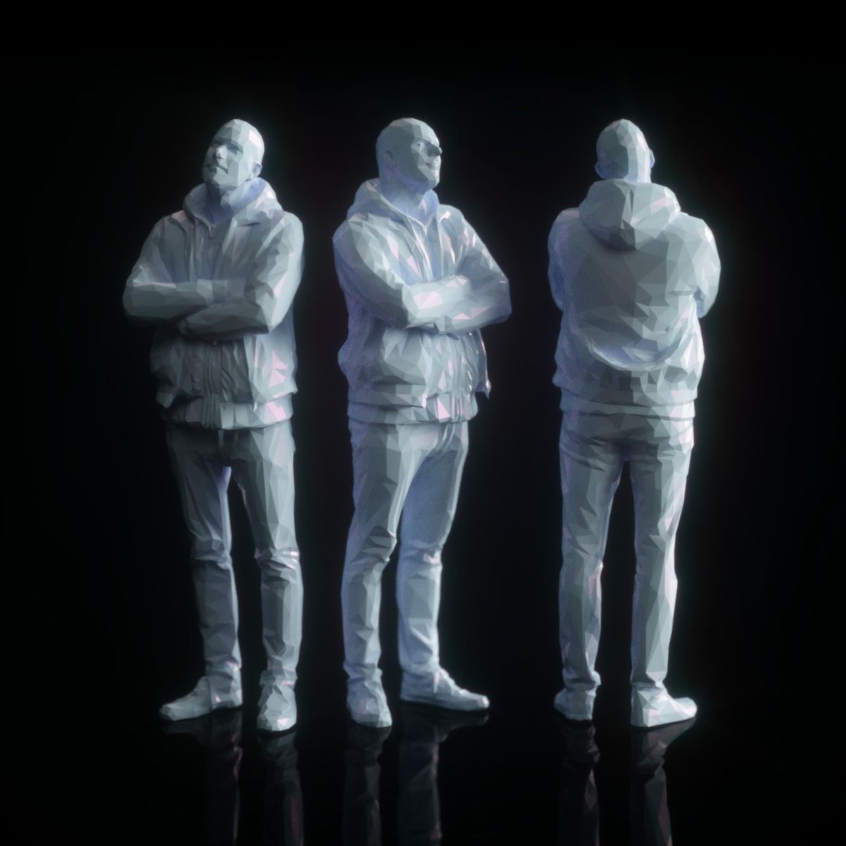 Male Looking Up Casual Low Poly Style Low-poly 3D model_0