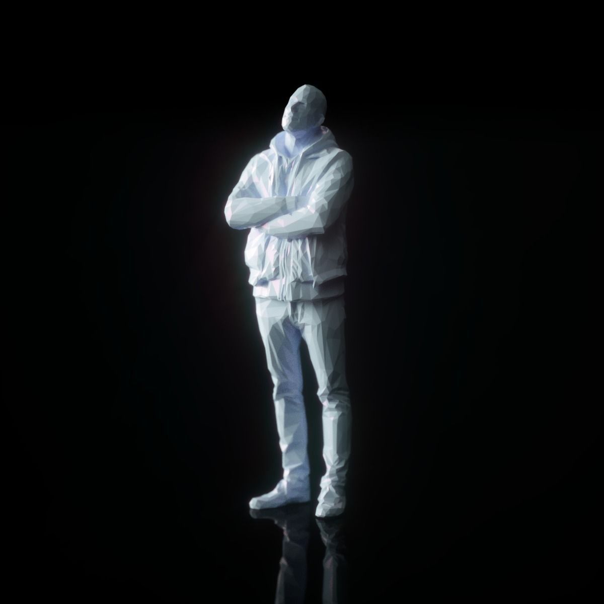 Male Looking Up Casual Low Poly Style Low-poly 3D model_1