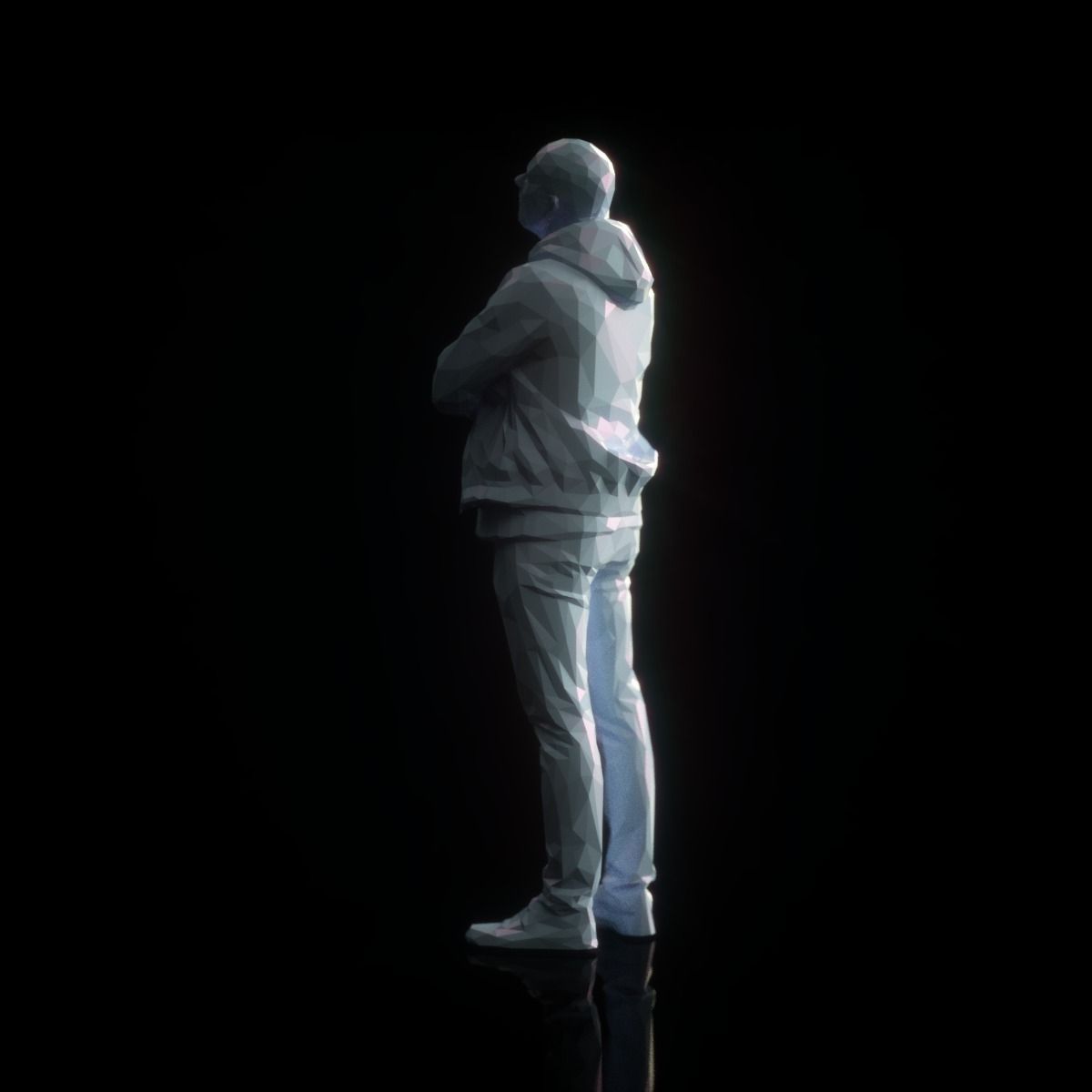 Male Looking Up Casual Low Poly Style Low-poly 3D model_2