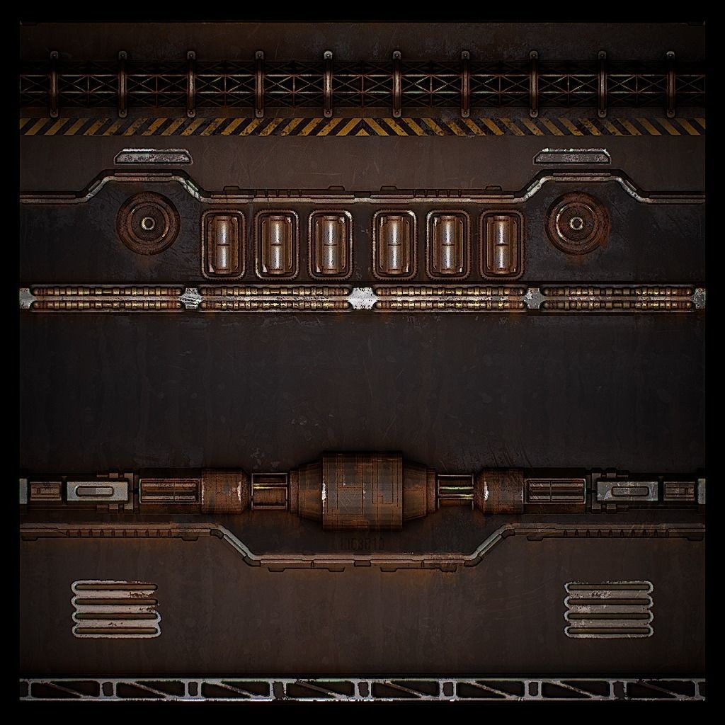 PBR Sci-Fi Texture Pack 03 Low-poly 3D model_11