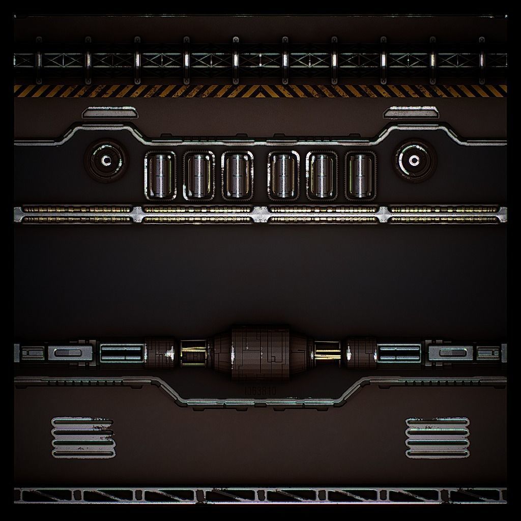 PBR Sci-Fi Texture Pack 03 Low-poly 3D model_8