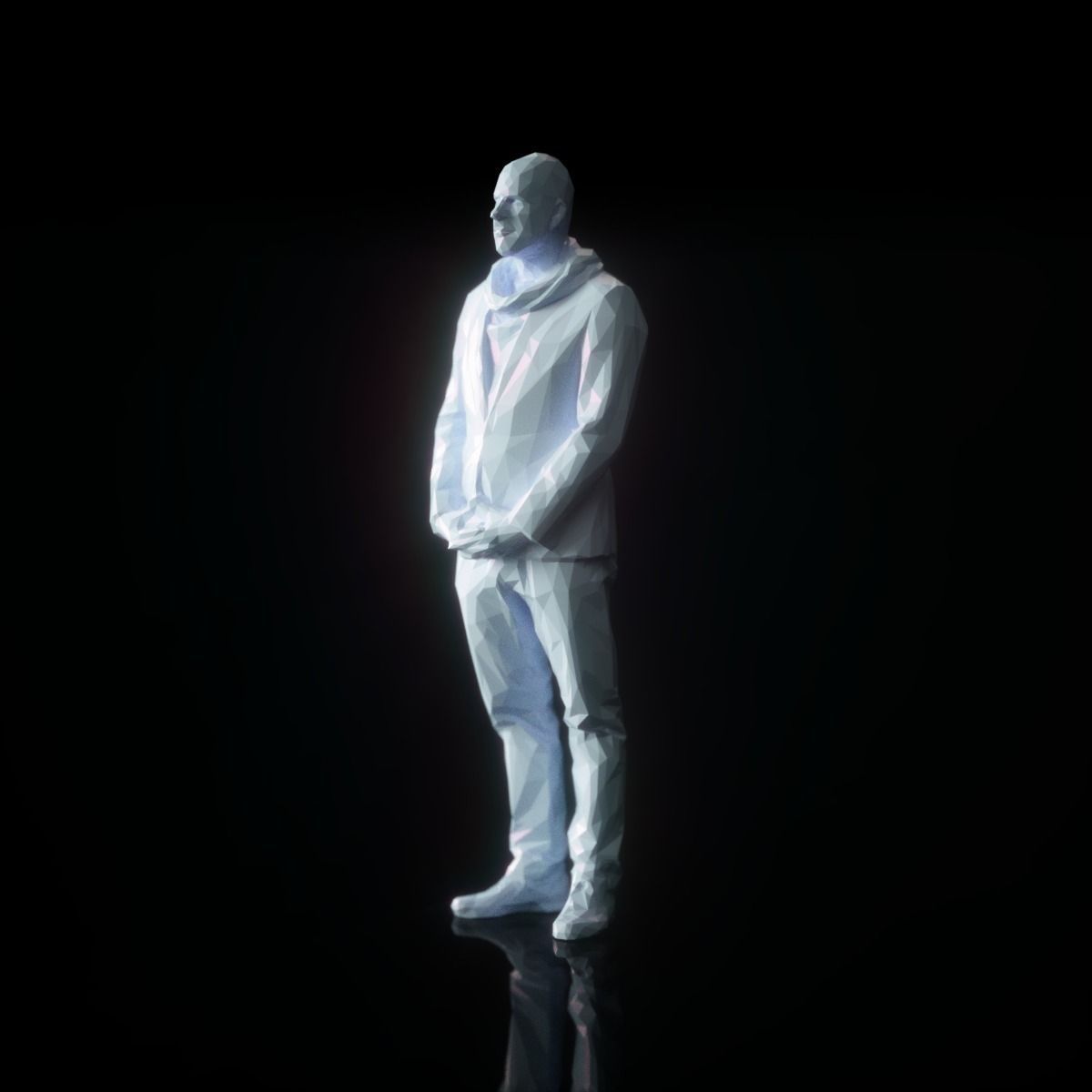 Man Waiting Low Poly Low-poly 3D model_2