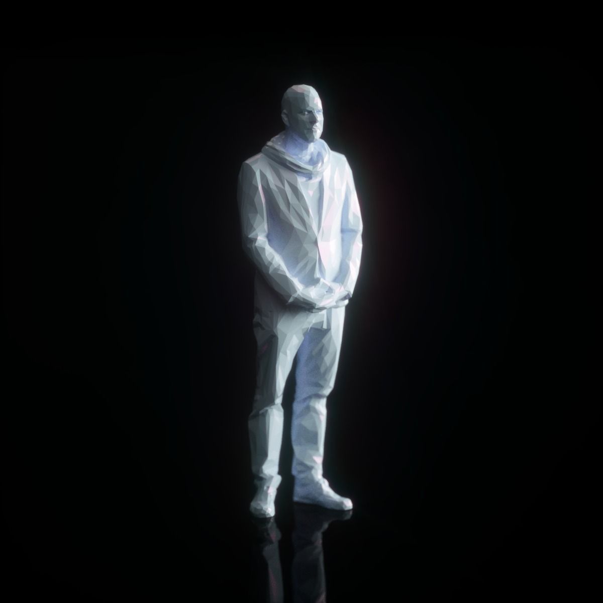 Man Waiting Low Poly Low-poly 3D model_3