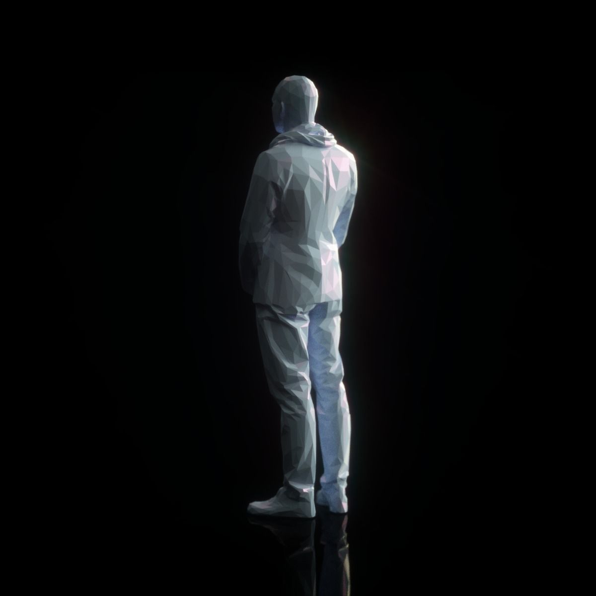 Man Waiting Low Poly Low-poly 3D model_1