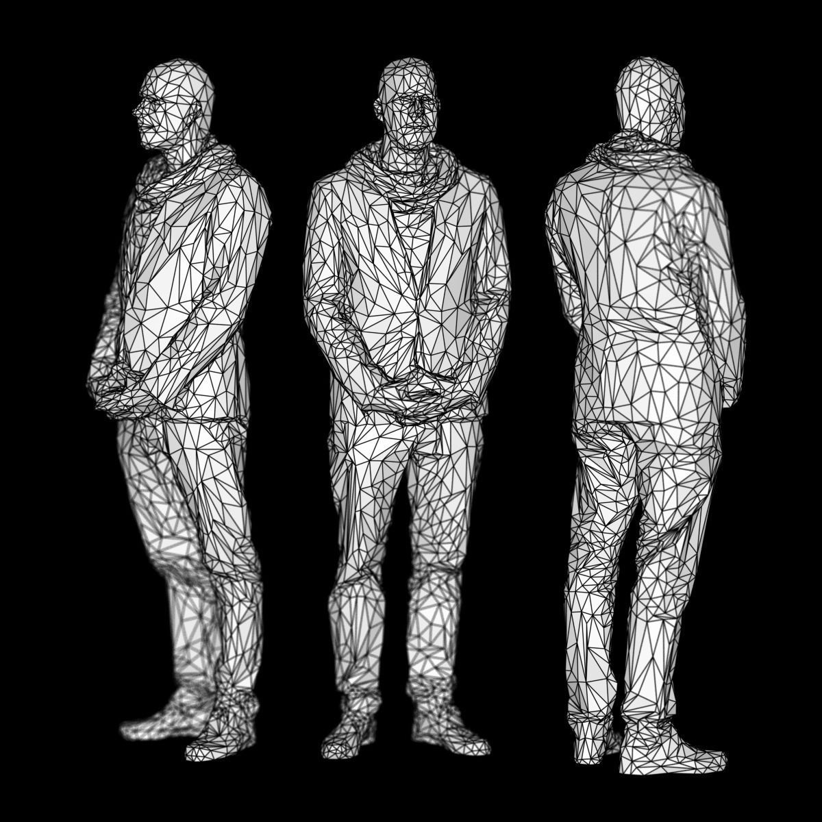 Man Waiting Low Poly Low-poly 3D model_4