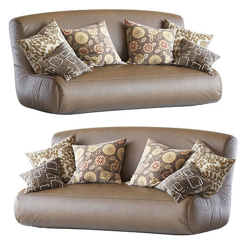 Leather Bean Bag Sofa N11 3D model