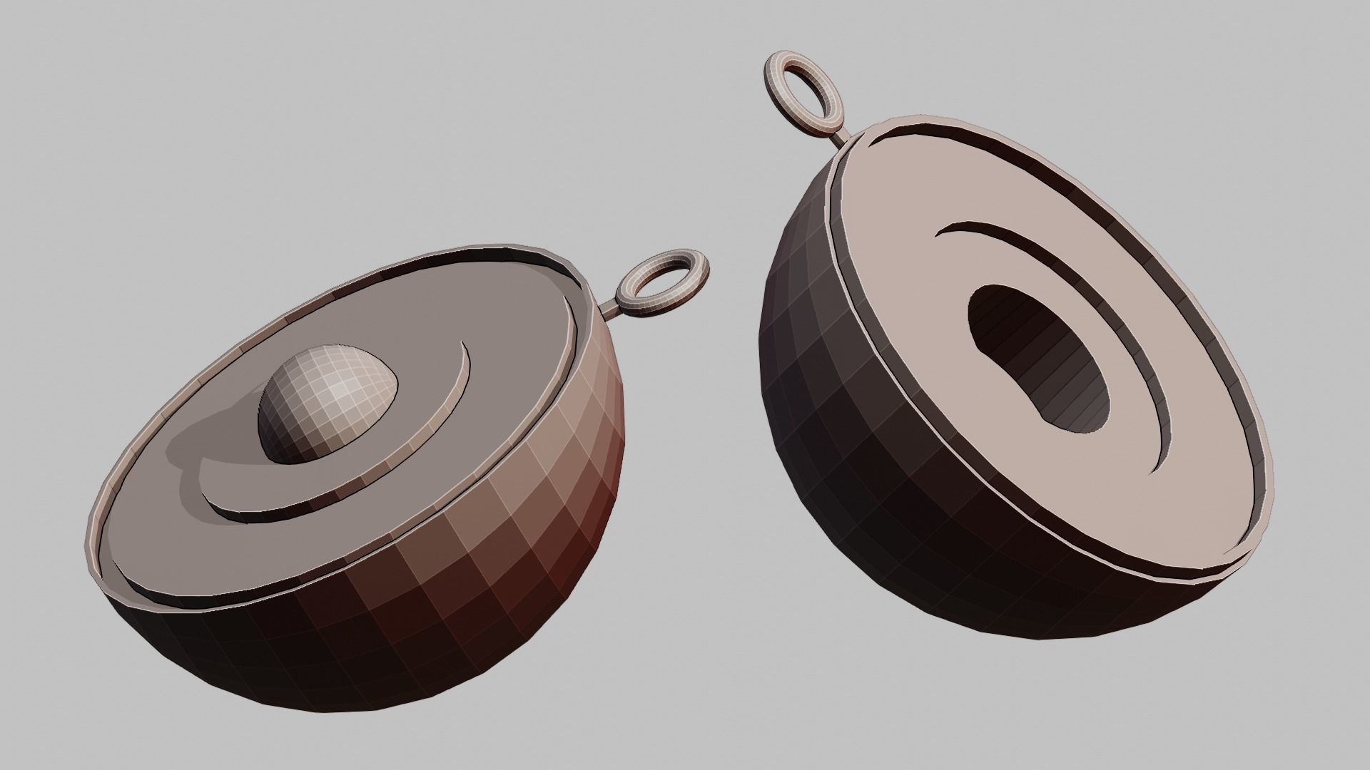 The earth that cut in half for your keychain 3D print model_5