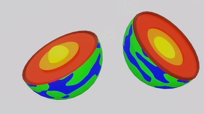 The earth that cut in half for your keychain 3D print model