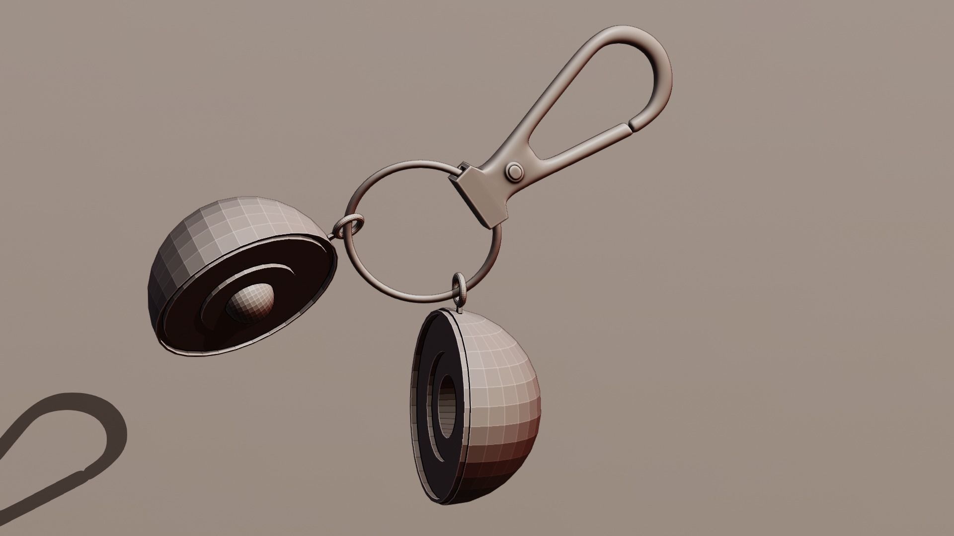 The earth that cut in half for your keychain 3D print model_9