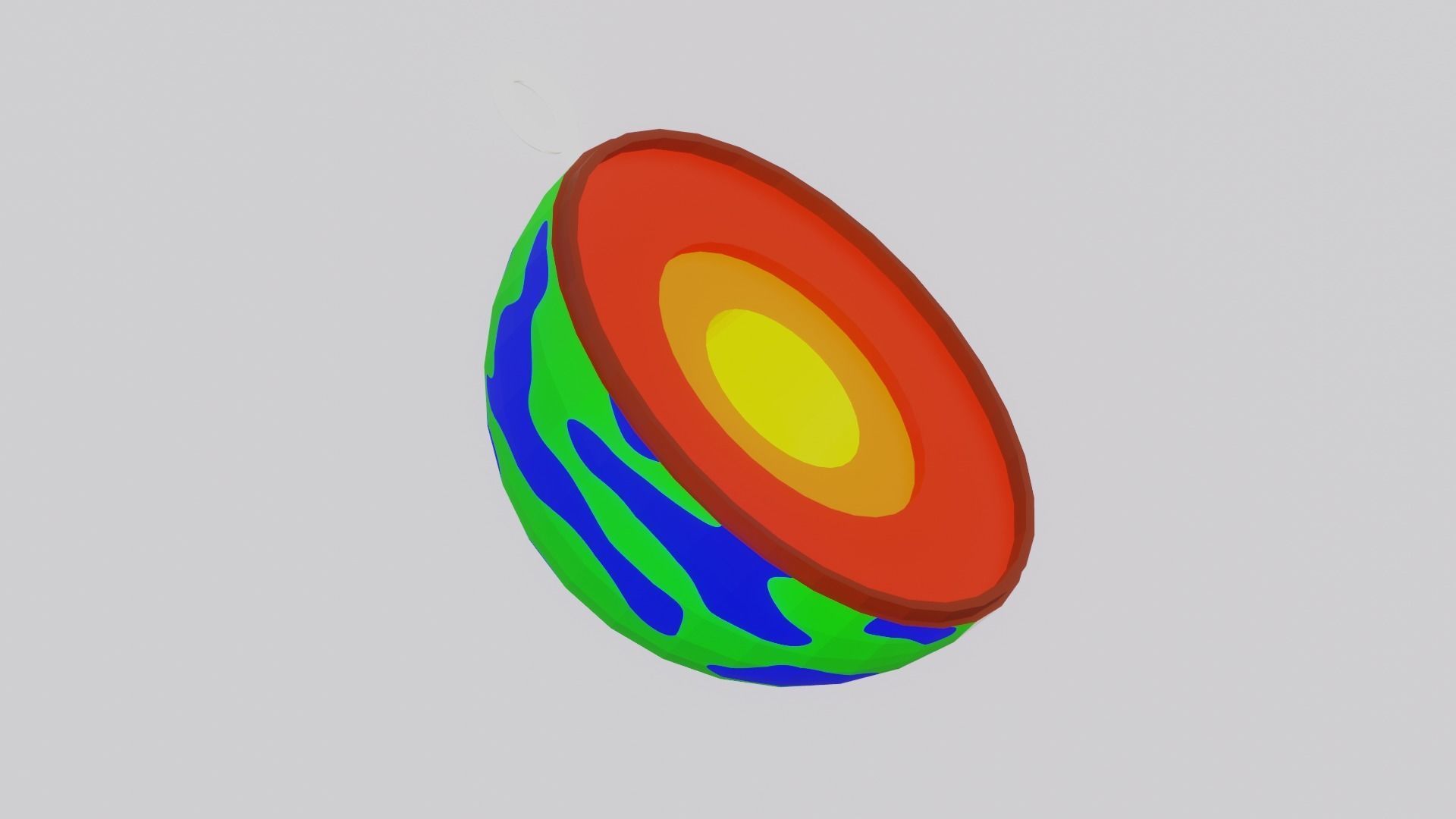 The earth that cut in half for your keychain 3D print model_2