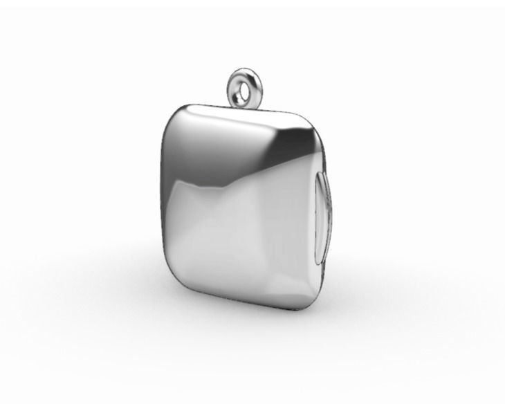 Square locket with integrated hinge and clasp - 20mm 3D print model_3