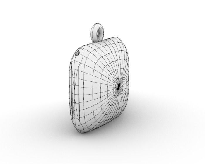 Square locket with integrated hinge and clasp - 20mm 3D print model_5