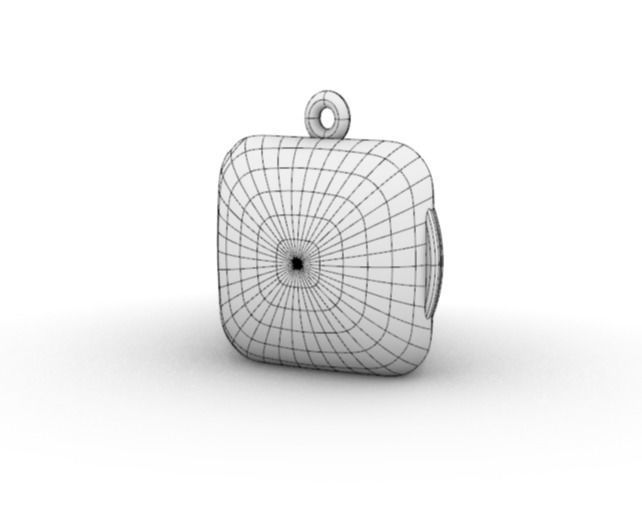 Square locket with integrated hinge and clasp - 20mm 3D print model_6