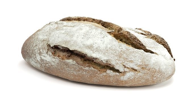 Baked Wheat Bread 3D model 2