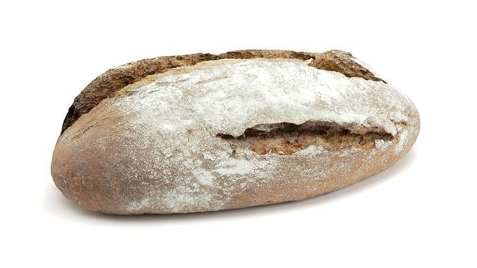 Baked Wheat Bread 3D model 6