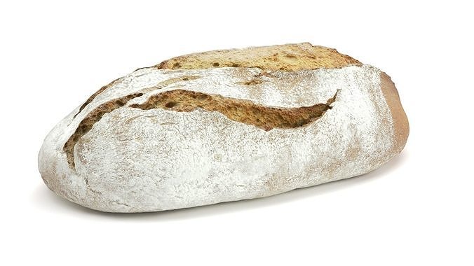 Baked Wheat Bread 3D model 3