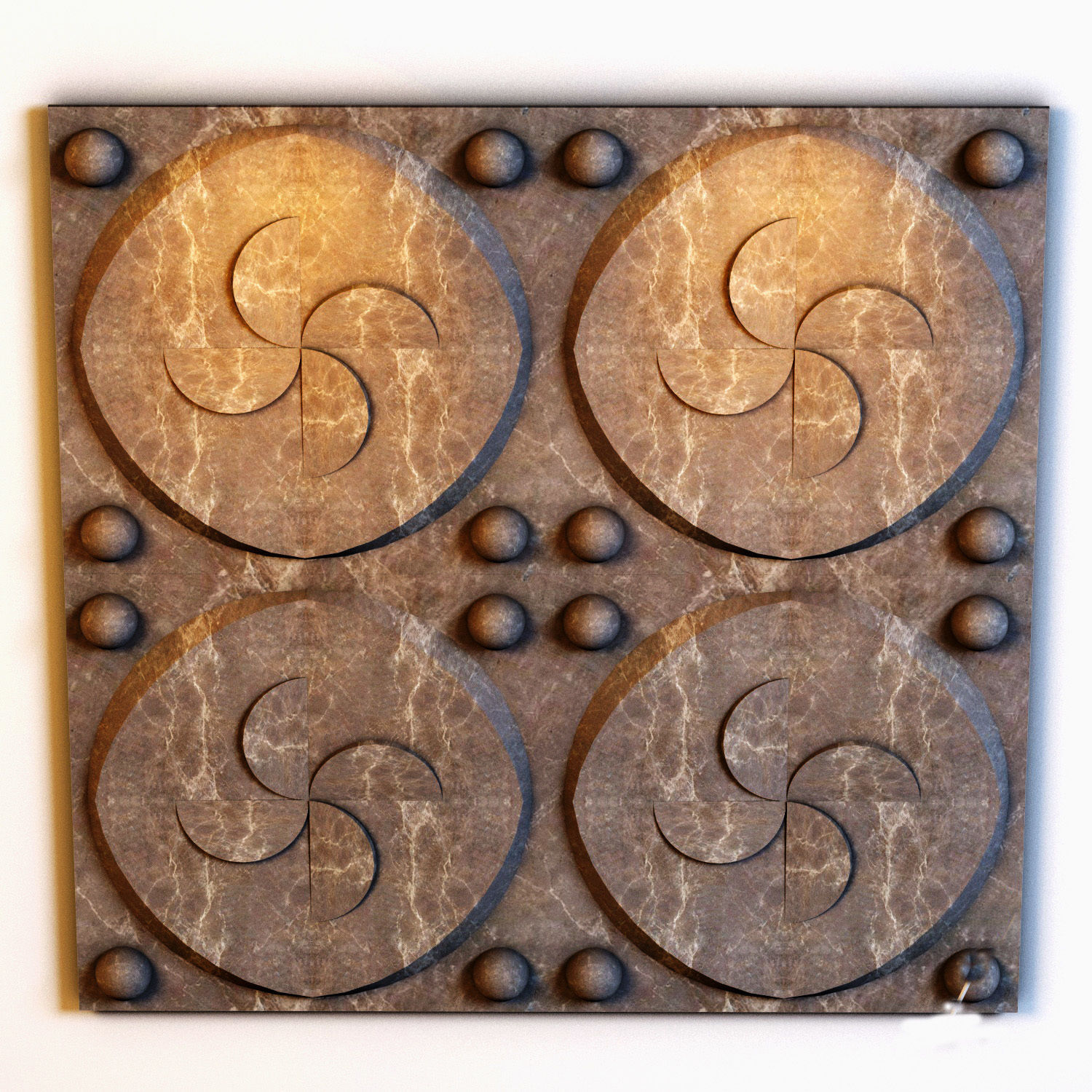 3d wall panel set 03 Low-poly 3D model_2