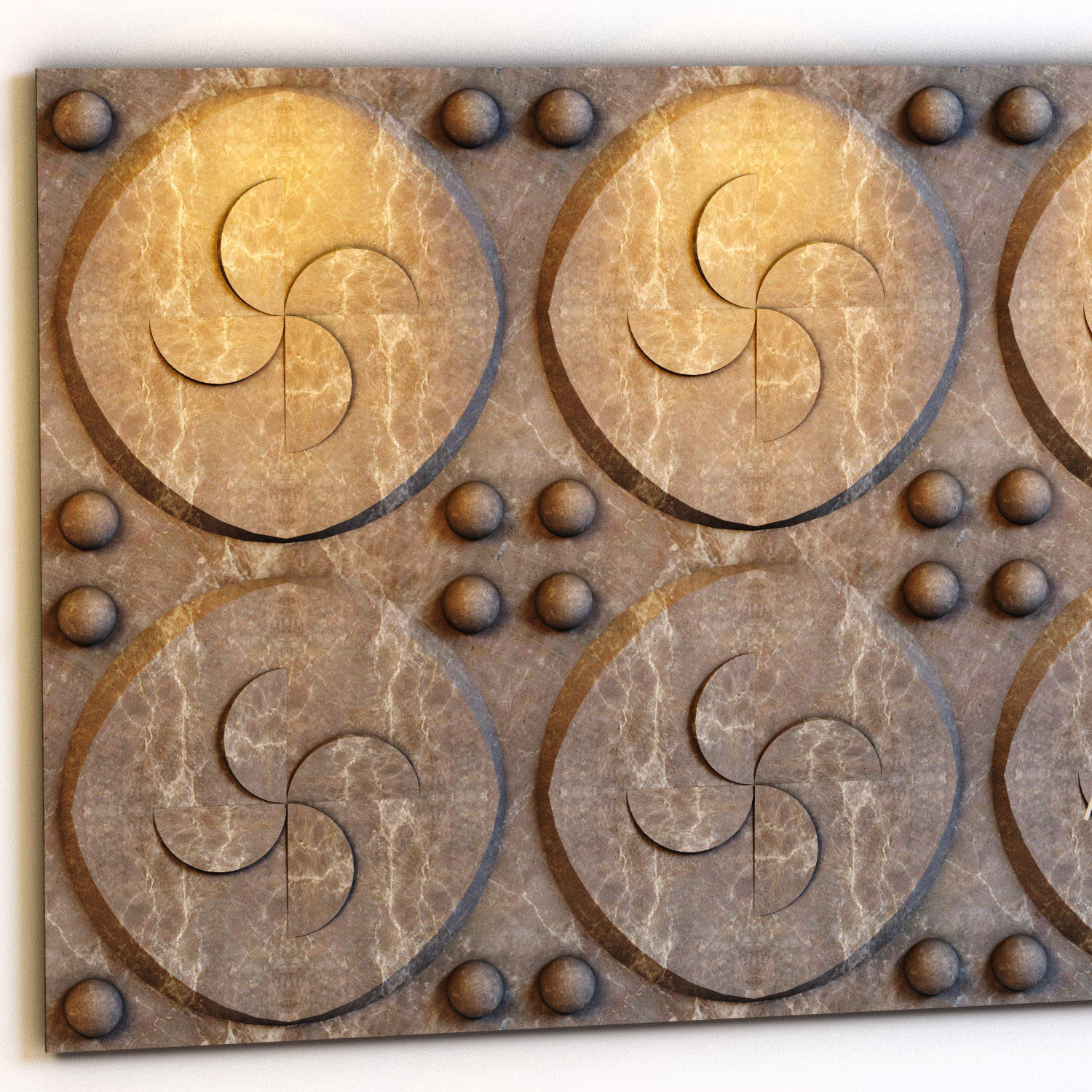 3d wall panel set 03 Low-poly 3D model_3