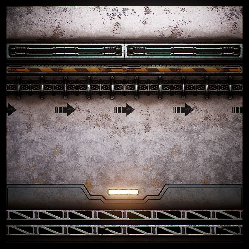 PBR Sci-Fi Texture Pack 07 Low-poly 3D model_2