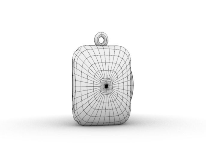 Rectangular locket with integrated hinge and clasp - 23mm x 18mm 3D print model_6
