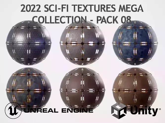 PBR Sci-Fi Texture Pack 08 Low-poly 3D model