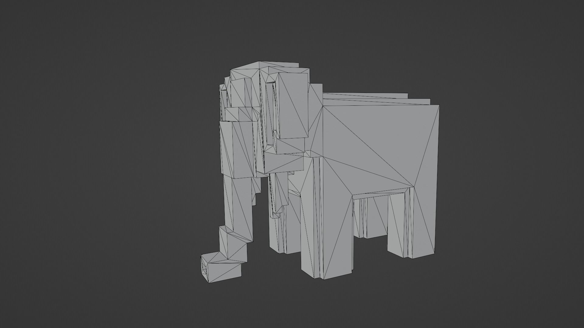 Voxel Elephant Low-poly 3D model_12