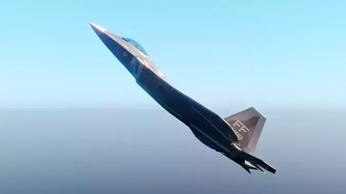 American Fighter Jet F-22 Raptor PBR Low-Poly Game Ready