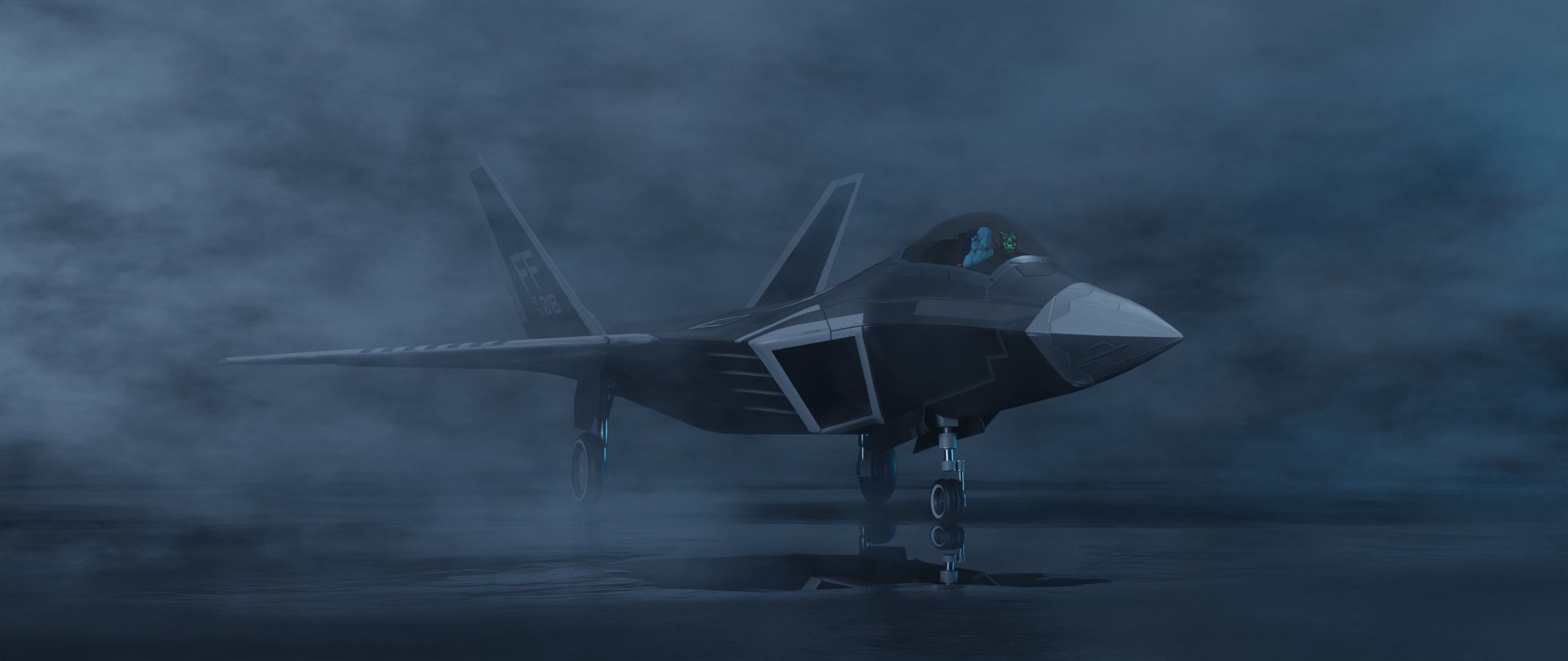 American Fighter Jet F-22 Raptor PBR Low-Poly Game Ready Low-poly 3D model_9