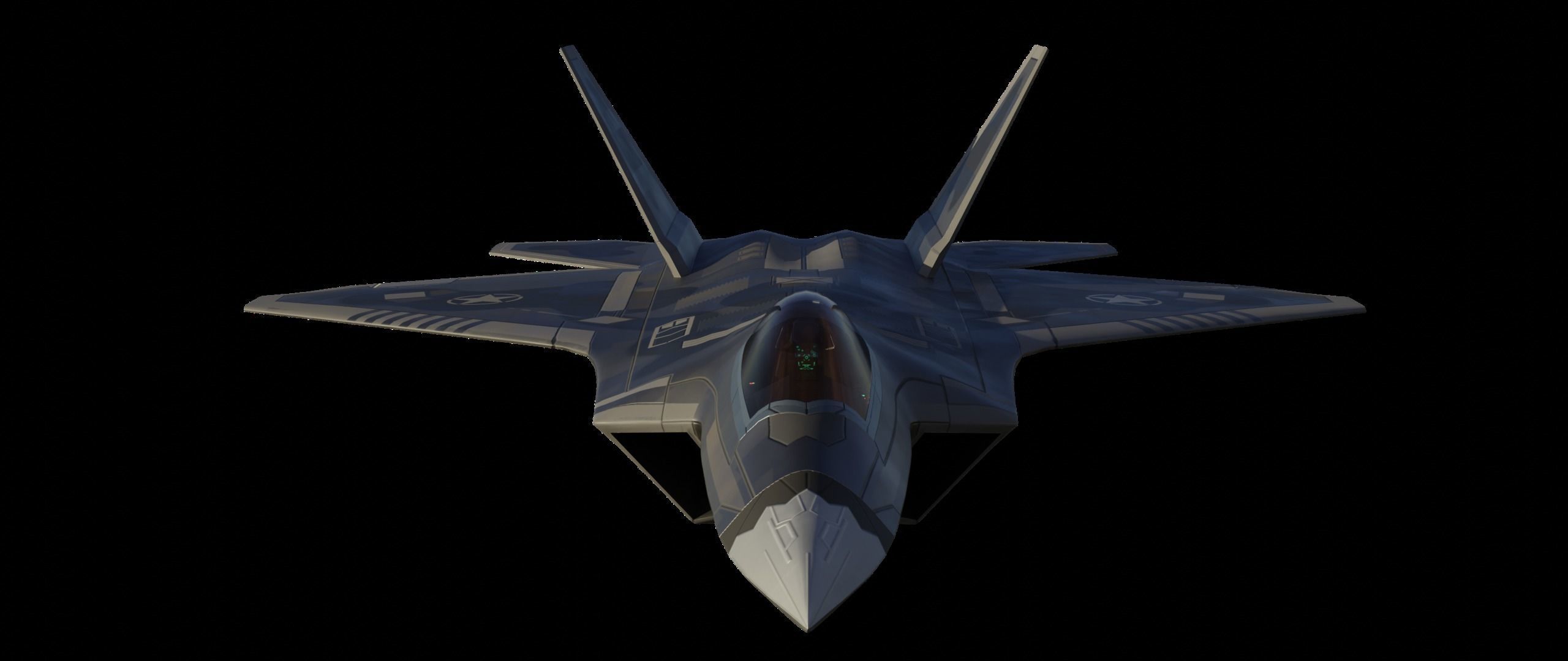 American Fighter Jet F-22 Raptor PBR Low-Poly Game Ready Low-poly 3D model_2
