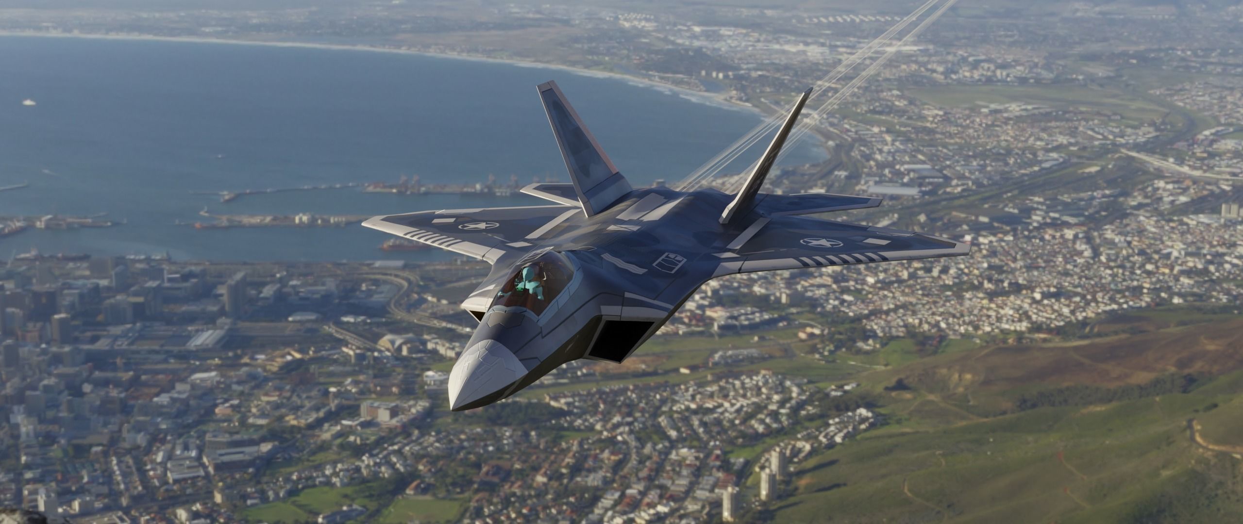 American Fighter Jet F-22 Raptor PBR Low-Poly Game Ready Low-poly 3D model_4