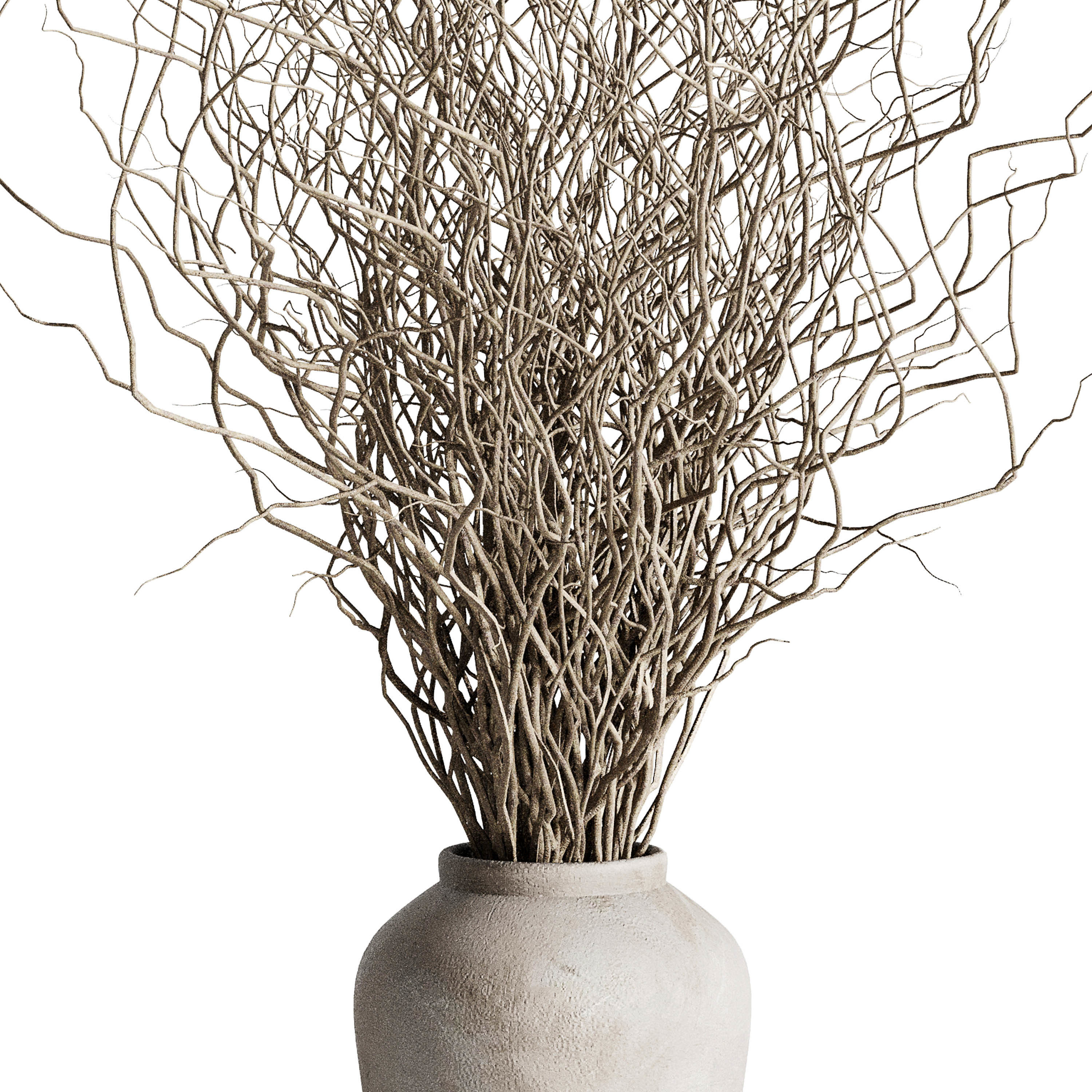 Dried branches with concrete vase  bouquet 21 3D model_1