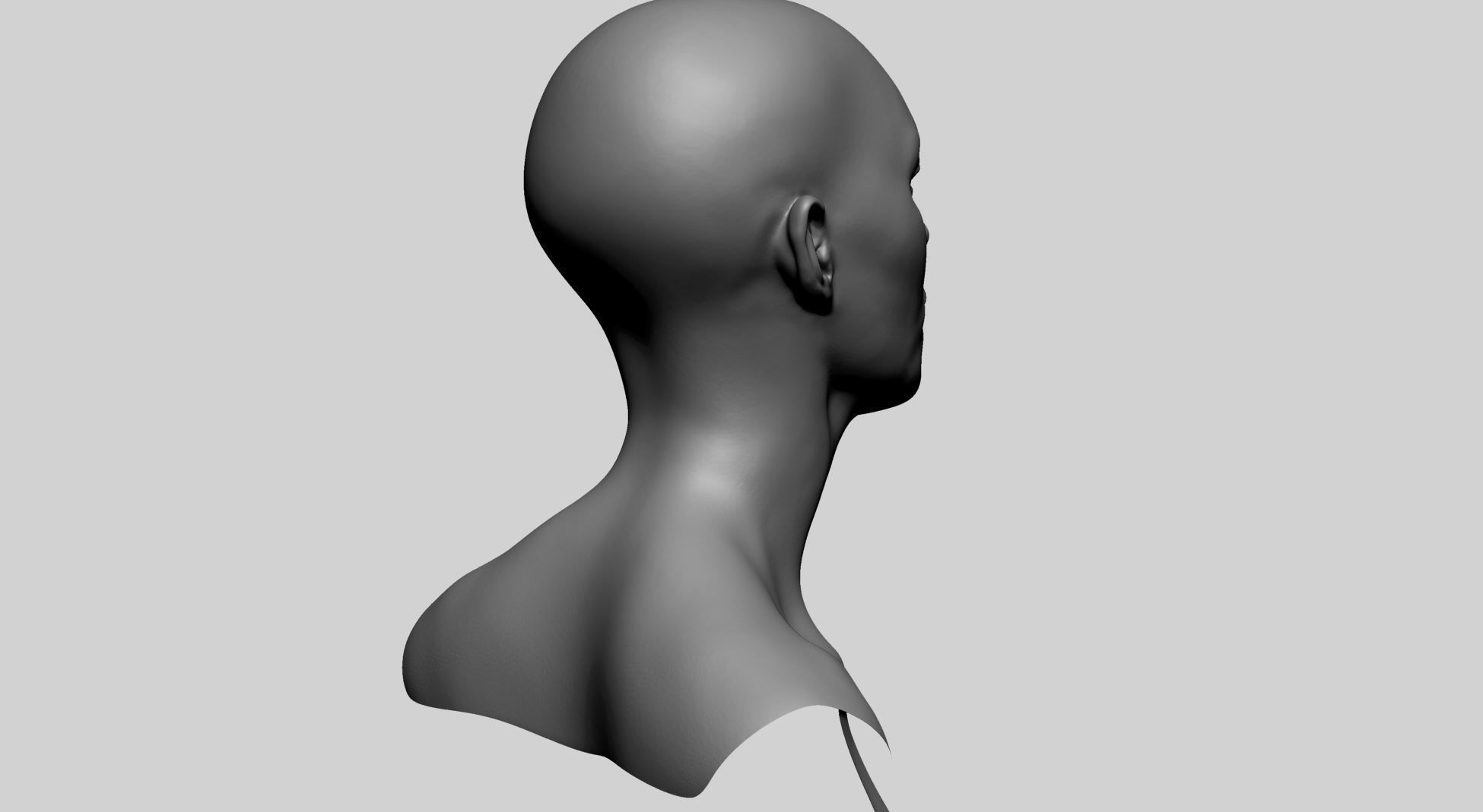Fantasy Female Head H 3D model_10