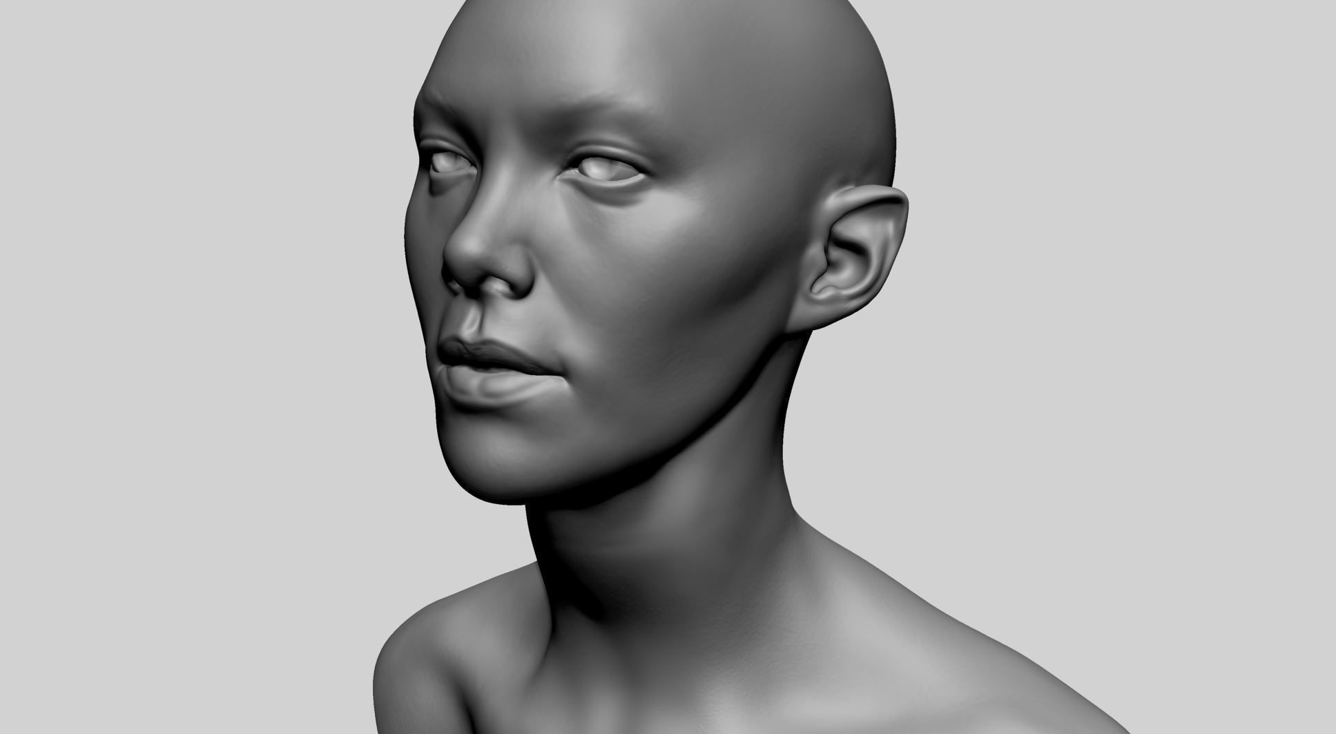 Fantasy Female Head H 3D model_13
