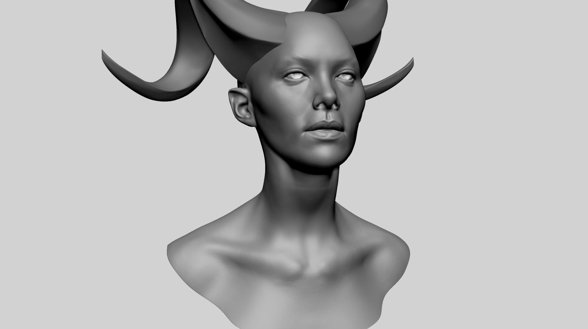 Fantasy Female Head H 3D model_2