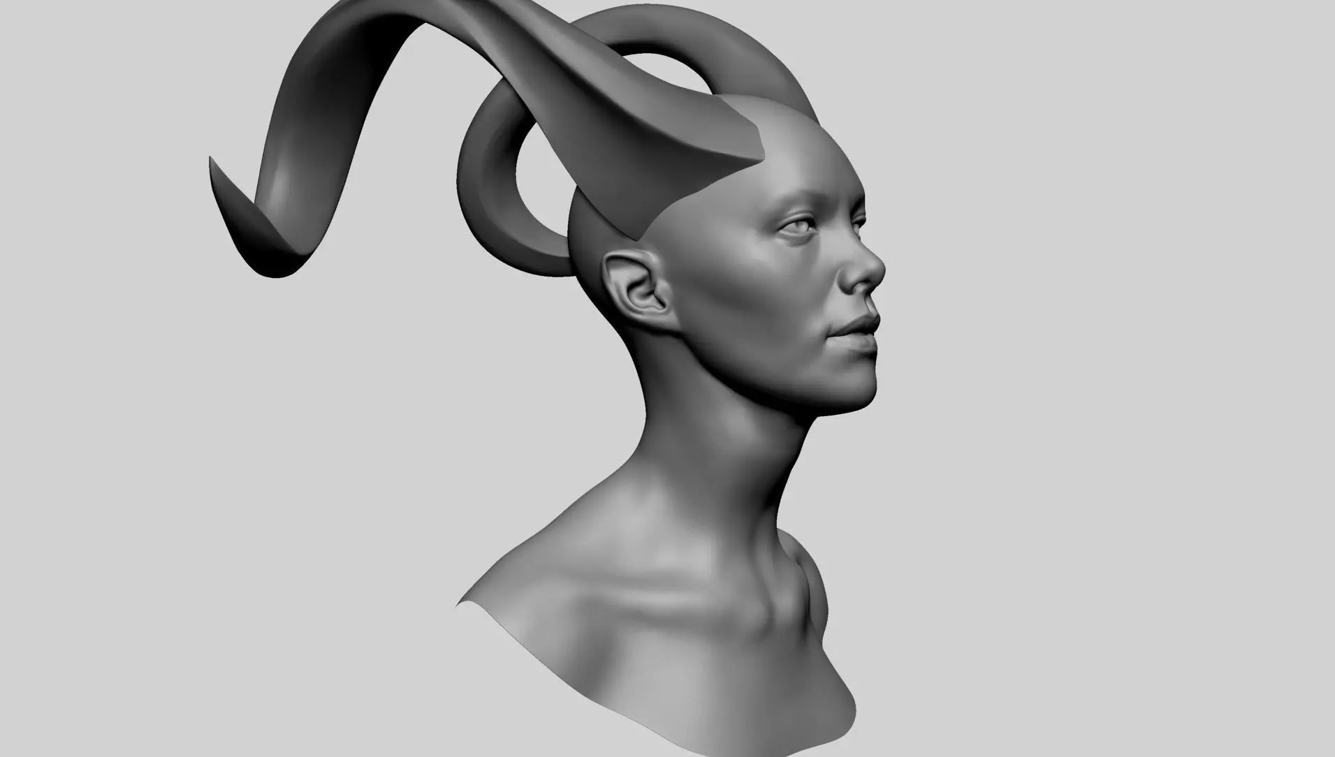 Fantasy Female Head H 3D model_0