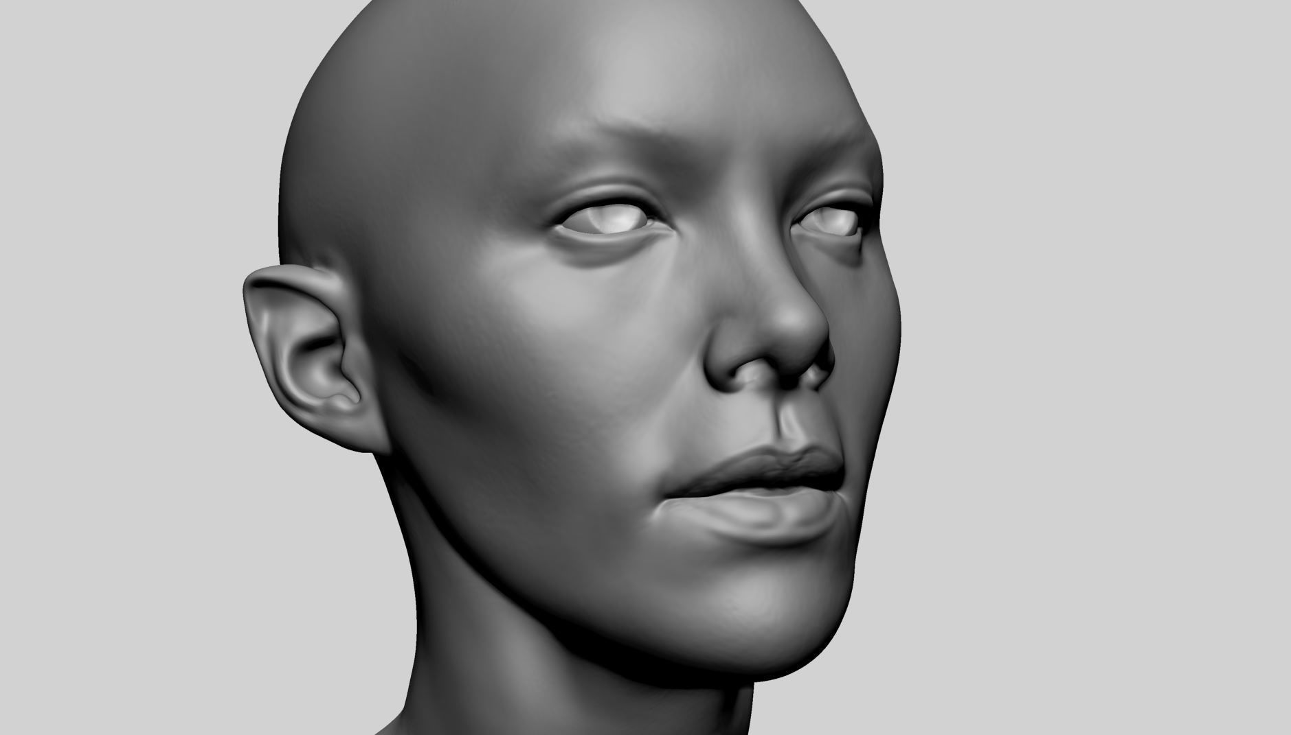 Fantasy Female Head H 3D model_14