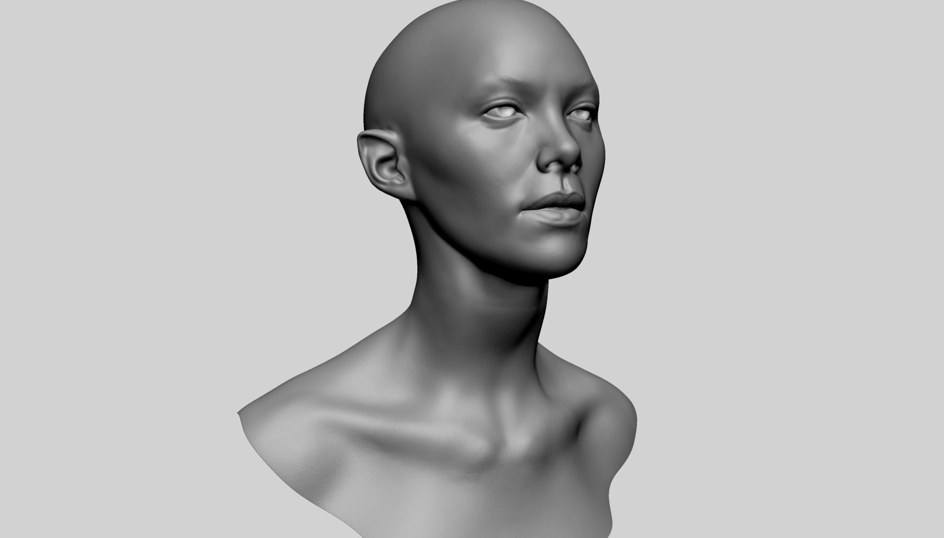 Fantasy Female Head H 3D model_9