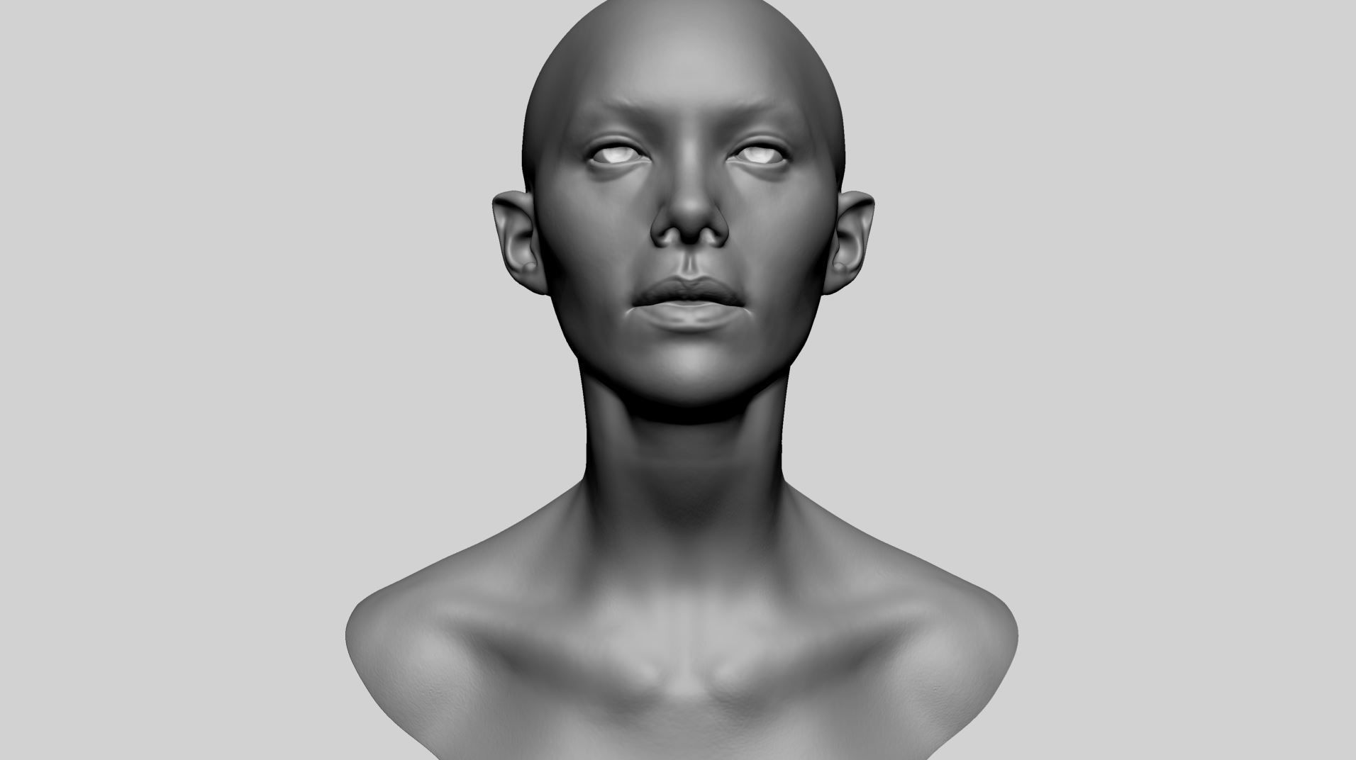 Fantasy Female Head H 3D model_8
