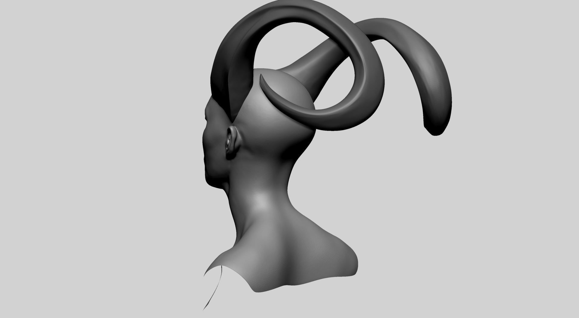 Fantasy Female Head H 3D model_5