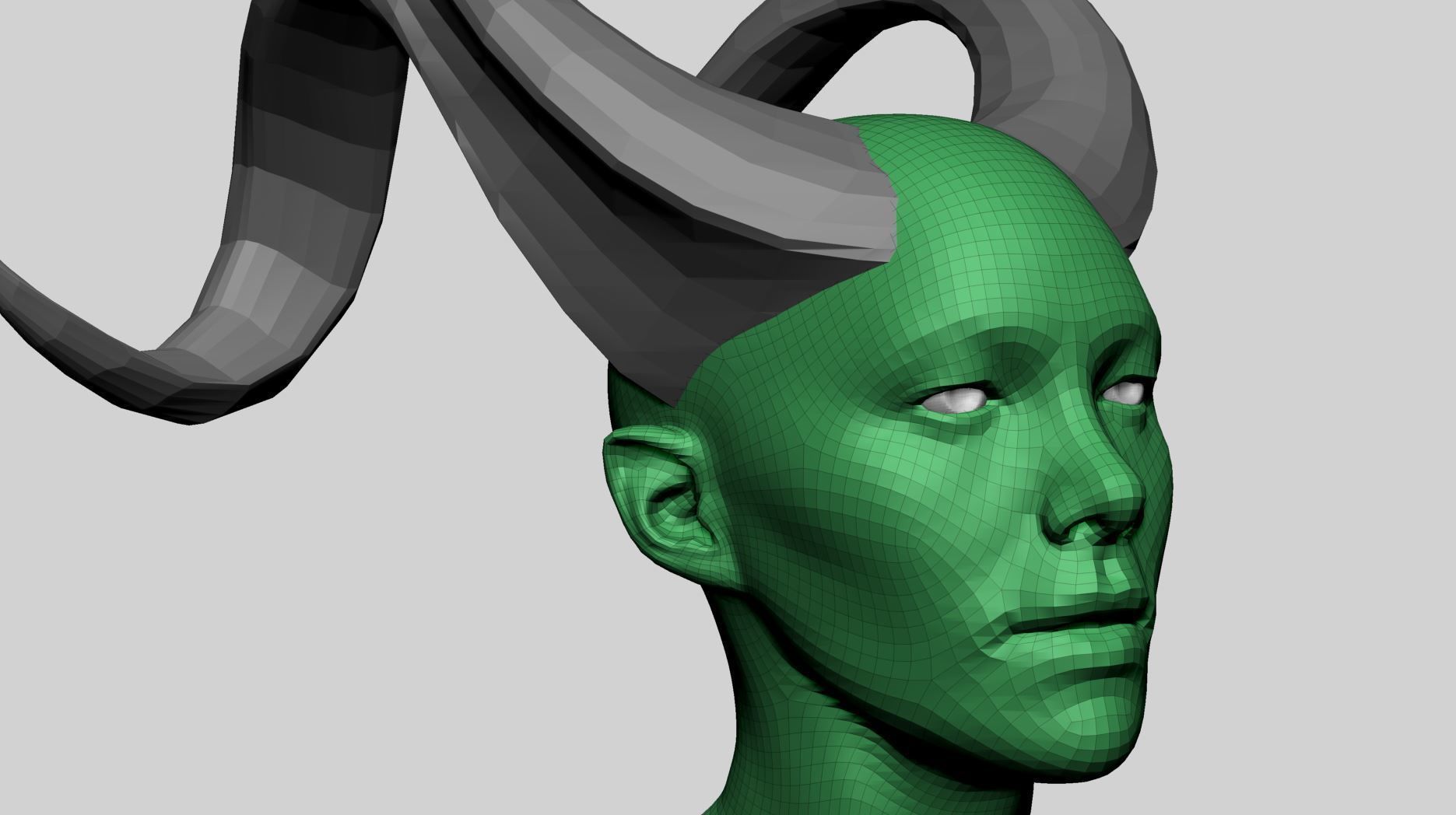 Fantasy Female Head H 3D model_16