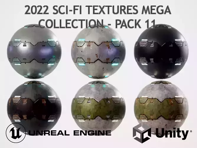 PBR Sci-Fi Texture Pack 11 Low-poly 3D model