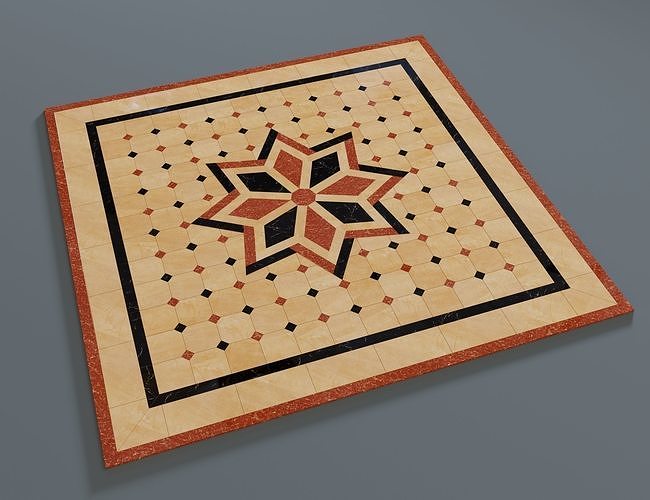 Marble Tile Ornament 3D model