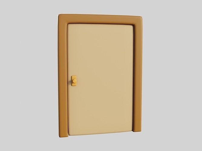 Cartoon Door 1a Low-poly 3D model
