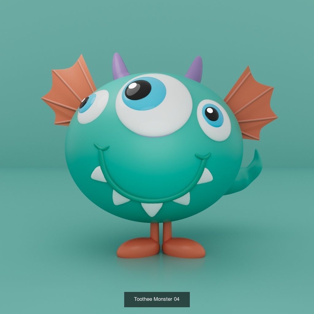 Toothee Monster Toys 3D Model Collection_4