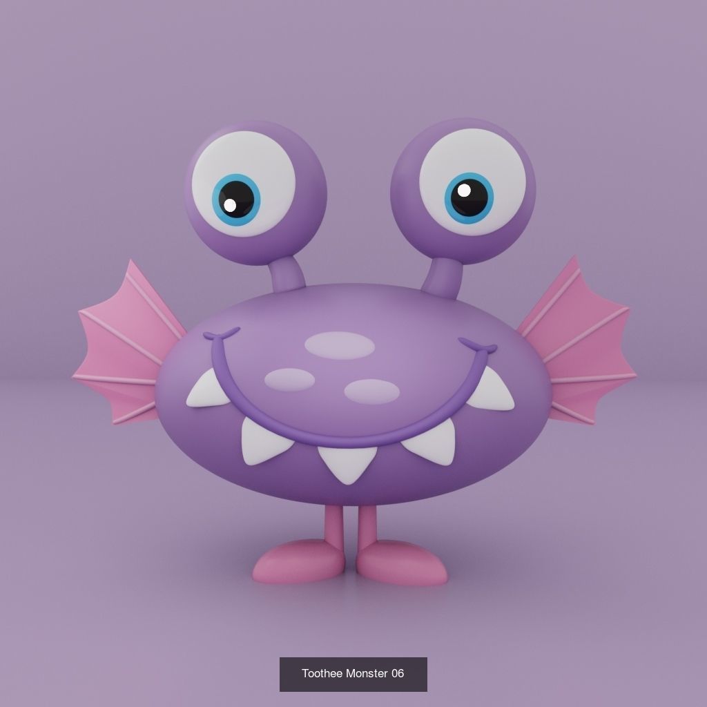 Toothee Monster Toys 3D Model Collection_6
